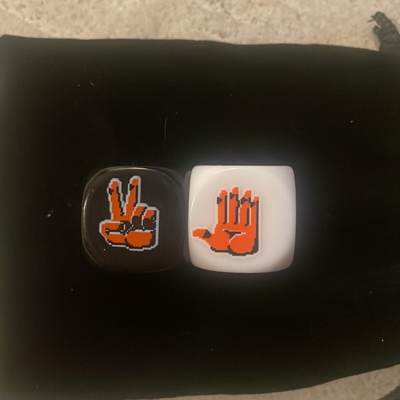 COPY - Never Used Two White and Black Rock, Paper, Scissors Die - Picture 4 of 5